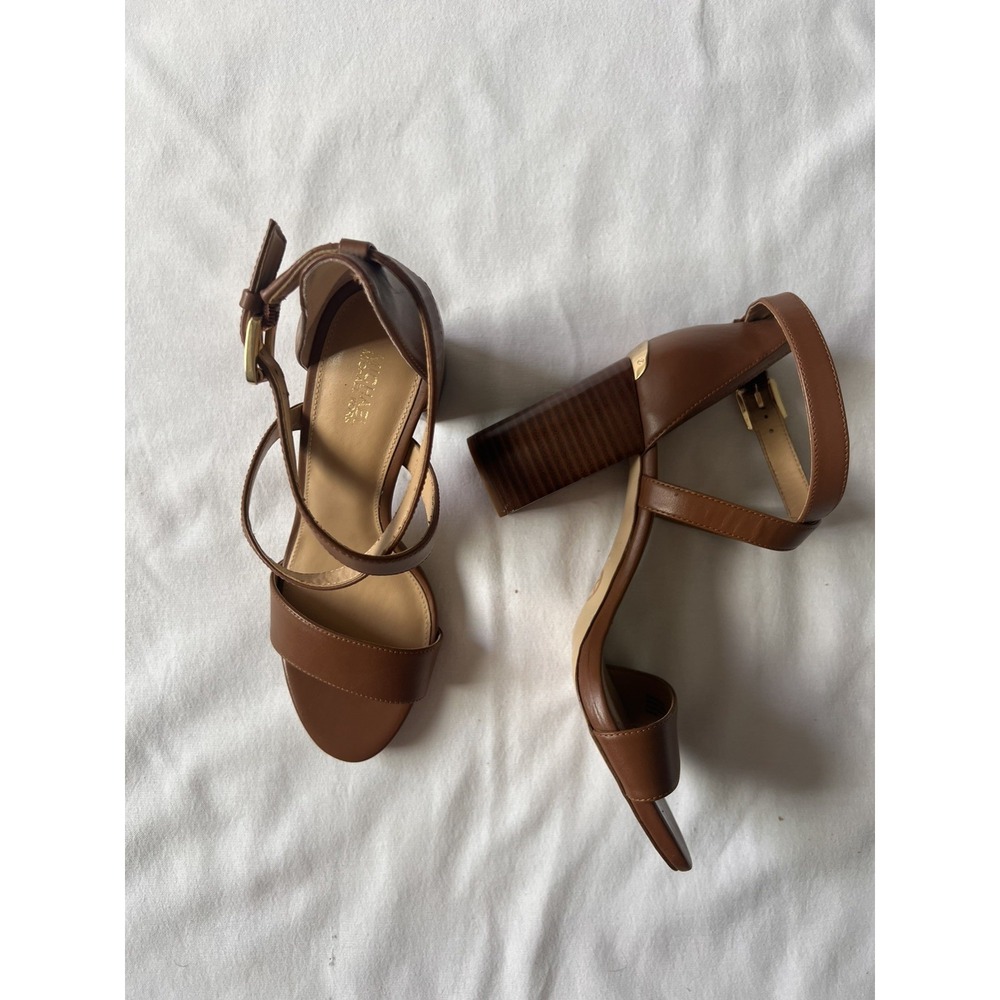 Michael Kors Size 8.5 Ava Patent Leather Crisscross Ankle Strap Stiletto Heels - Picture 3 of 7